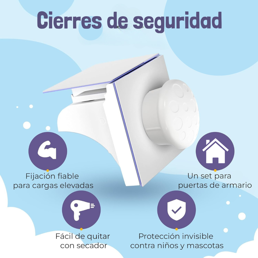 Kit de seguridad magnética para bebés [Pack para 12 puertas + 3 imanes]