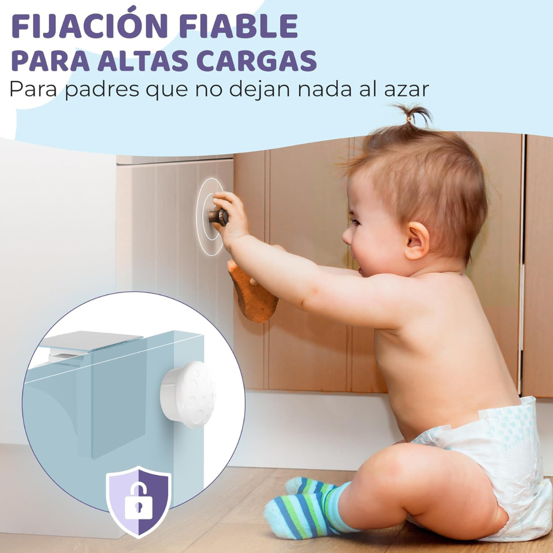 Kit de seguridad magnética para bebés [Pack para 12 puertas + 3 imanes]